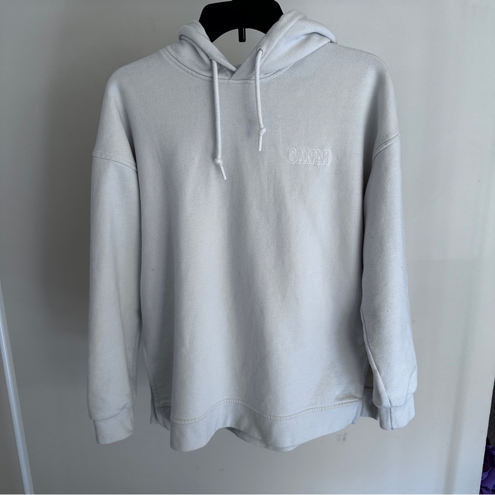 Ganni ivory pull over hoodie Size xs